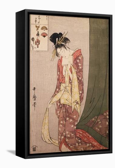 Ôgiya Hanaôgi (Colour Woodcut)-Kitagawa Utamaro-Framed Premier Image Canvas