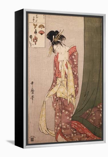 Ôgiya Hanaôgi (Colour Woodcut)-Kitagawa Utamaro-Framed Premier Image Canvas