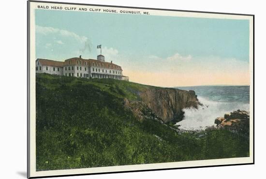 Ogunquit, Maine - View of Bald Head Cliff and Exterior of Cliff House-Lantern Press-Mounted Art Print