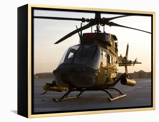 OH-58D Kiowa During Sunset-Stocktrek Images-Framed Premier Image Canvas