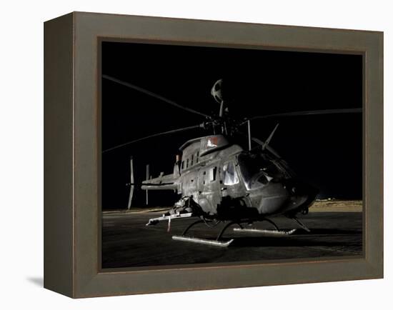 OH-58D Kiowa Sits on its Pad at Night-Stocktrek Images-Framed Premier Image Canvas