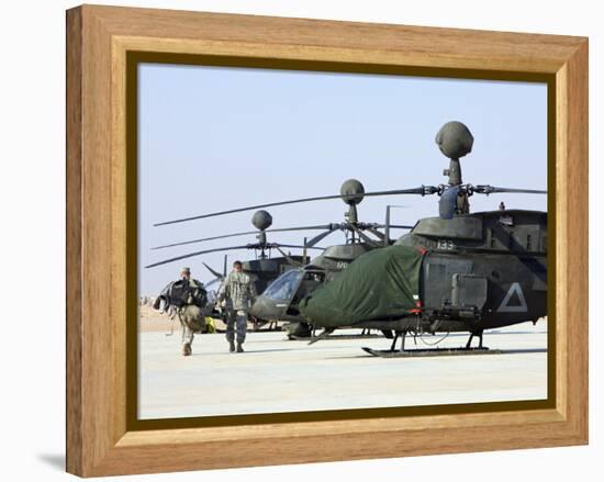 Oh-58D Kiowa Warrior Helicopters Parked at Camp Speicher, Iraq-null-Framed Premier Image Canvas