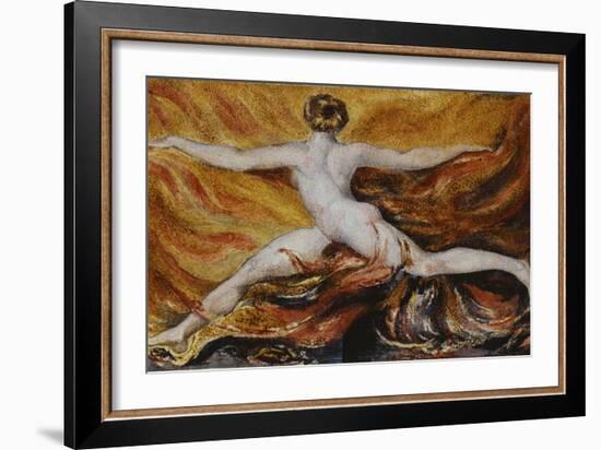 Oh! Flames of Furious Desires: Plate 3 of Urizen, 1796-William Blake-Framed Giclee Print