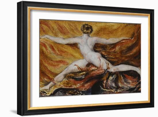 Oh! Flames of Furious Desires: Plate 3 of Urizen-William Blake-Framed Giclee Print