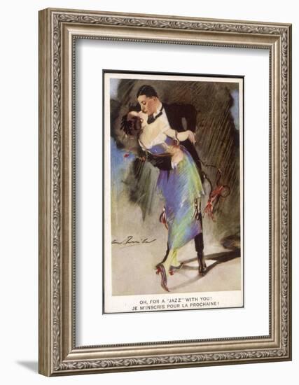 Oh for a Jazz with You!, Two Dancers Kiss as They Dance-null-Framed Photographic Print