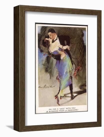 Oh for a Jazz with You!, Two Dancers Kiss as They Dance-null-Framed Photographic Print