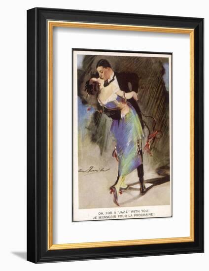 Oh for a Jazz with You!, Two Dancers Kiss as They Dance-null-Framed Photographic Print