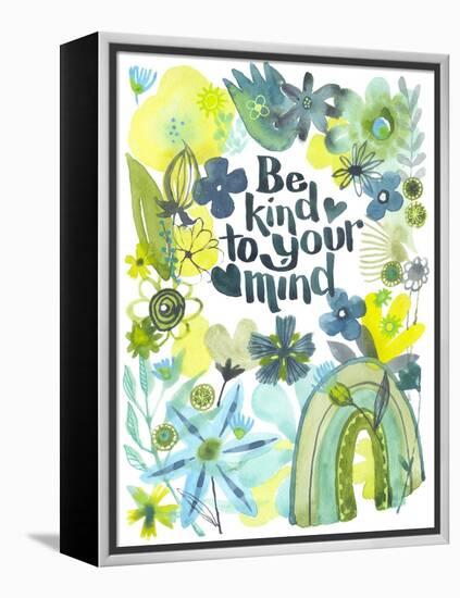 Oh Happy Day Floral - Green - Be Kind Card-Kerstin Stock-Framed Stretched Canvas