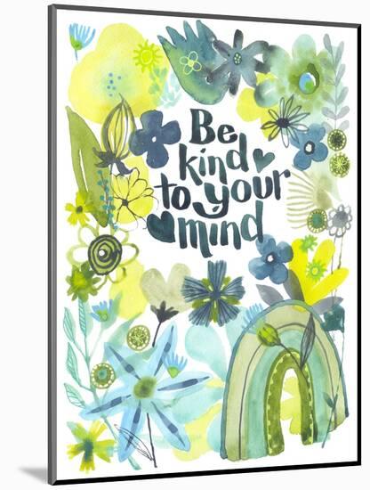 Oh Happy Day Floral - Green - Be Kind Card-Kerstin Stock-Mounted Art Print