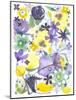 Oh Happy Day Floral - Purple/Yellow Pattern-Kerstin Stock-Mounted Art Print