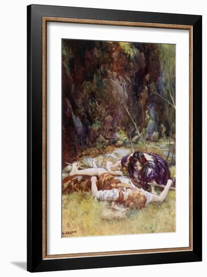 Oh, I Am So Glad' She Whispered Softly, as I Opened My Eyes and Looked at Her-Addison Thomas Millar-Framed Giclee Print