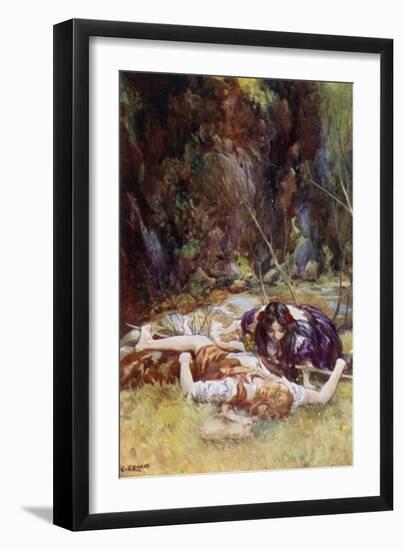 Oh, I Am So Glad' She Whispered Softly, as I Opened My Eyes and Looked at Her-Addison Thomas Millar-Framed Giclee Print