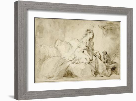 Oh! If Only He Were as Faithful to Me-Jean-Honore Fragonard-Framed Art Print