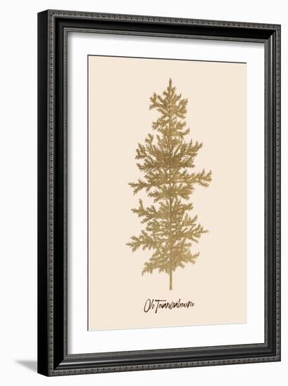 Oh Tannebaum (Gold)-Kubistika-Framed Giclee Print