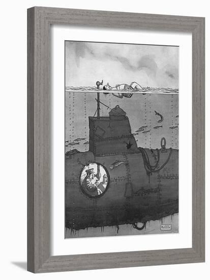 Oh U! by Heath Robinson-null-Framed Art Print