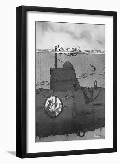 Oh U! by Heath Robinson-null-Framed Art Print