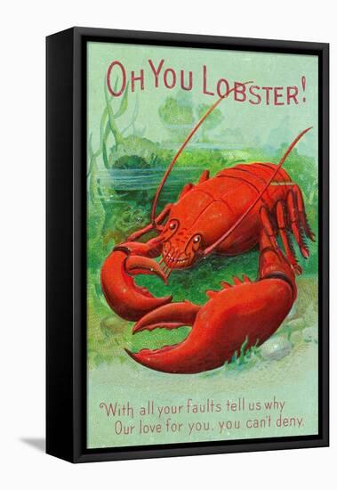 Oh You Lobster Scene-Lantern Press-Framed Stretched Canvas