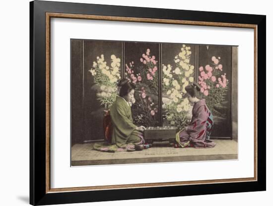 Ohanasan Playing "Go" Game-The Kyoto Collection-Framed Premium Giclee Print