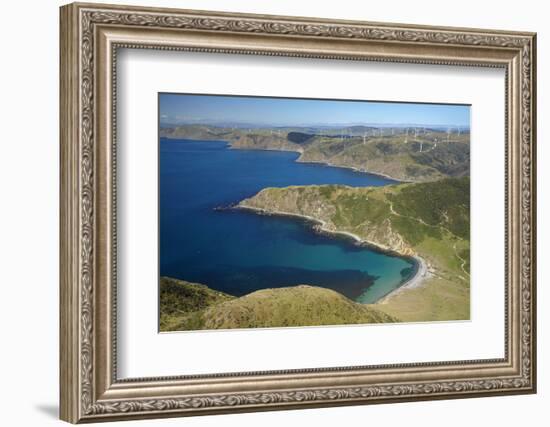 Ohau Bay, Te Ikaamaru Bay, Makara Wind Farm, North Island, New Zealand-David Wall-Framed Photographic Print