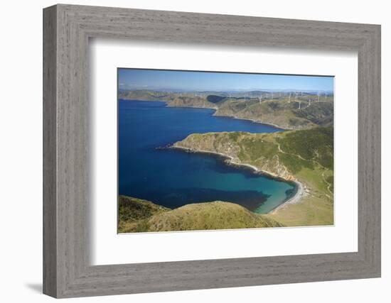 Ohau Bay, Te Ikaamaru Bay, Makara Wind Farm, North Island, New Zealand-David Wall-Framed Photographic Print