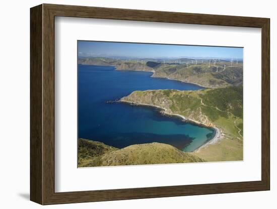 Ohau Bay, Te Ikaamaru Bay, Makara Wind Farm, North Island, New Zealand-David Wall-Framed Photographic Print