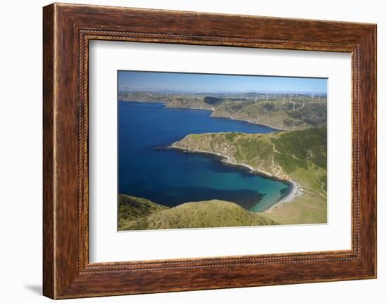 Ohau Bay, Te Ikaamaru Bay, Makara Wind Farm, North Island, New Zealand-David Wall-Framed Photographic Print