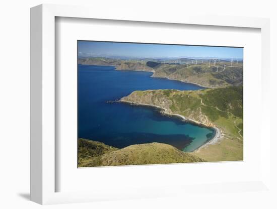 Ohau Bay, Te Ikaamaru Bay, Makara Wind Farm, North Island, New Zealand-David Wall-Framed Photographic Print
