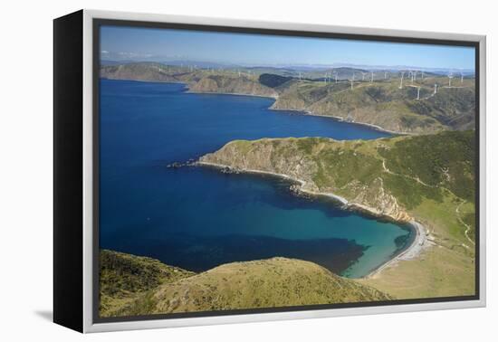 Ohau Bay, Te Ikaamaru Bay, Makara Wind Farm, North Island, New Zealand-David Wall-Framed Premier Image Canvas