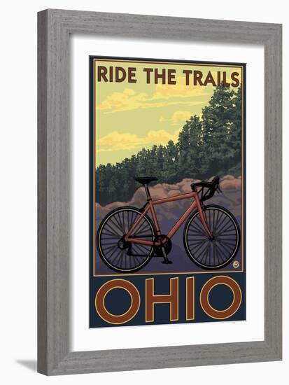 Ohio - Bicycle Ride the Trails-Lantern Press-Framed Art Print