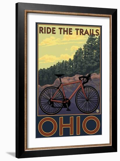 Ohio - Bicycle Ride the Trails-Lantern Press-Framed Art Print