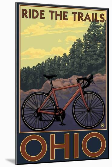 Ohio - Bicycle Ride the Trails-Lantern Press-Mounted Art Print