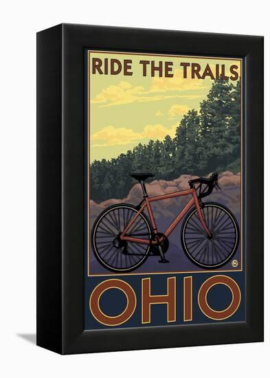 Ohio - Bicycle Ride the Trails-Lantern Press-Framed Stretched Canvas