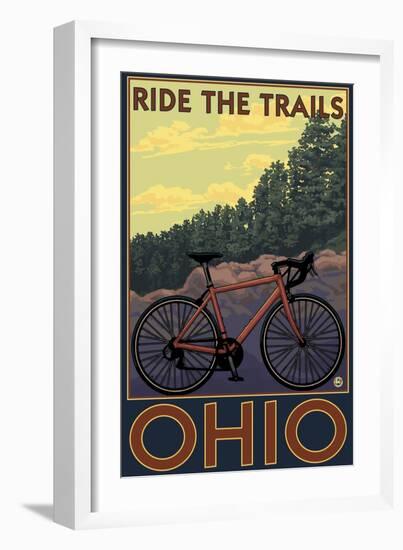 Ohio - Bicycle Ride the Trails-Lantern Press-Framed Premium Giclee Print