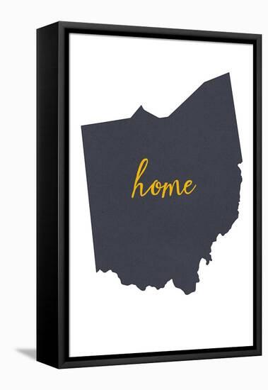 Ohio - Home State - White-Lantern Press-Framed Stretched Canvas