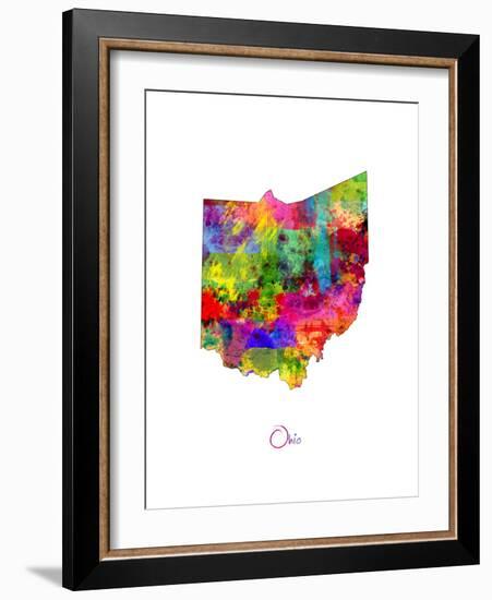 Ohio Map-Michael Tompsett-Framed Art Print