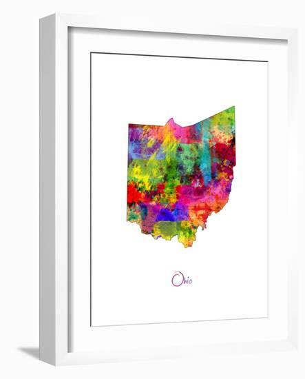 Ohio Map-Michael Tompsett-Framed Art Print