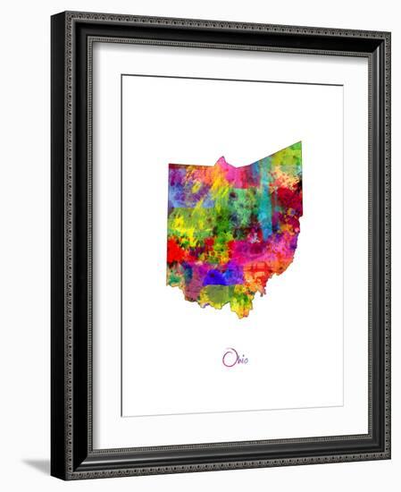 Ohio Map-Michael Tompsett-Framed Art Print