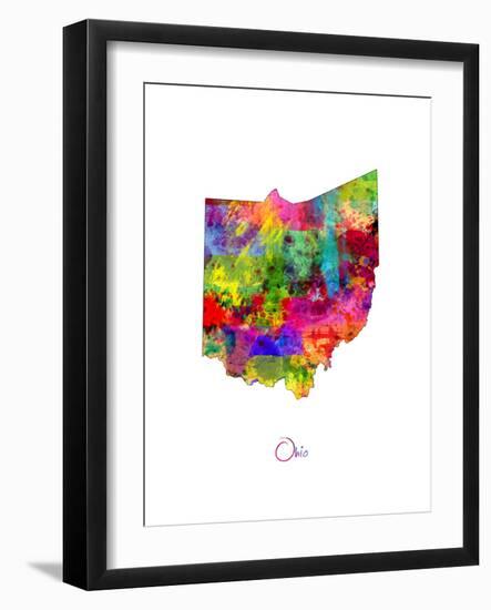 Ohio Map-Michael Tompsett-Framed Premium Giclee Print