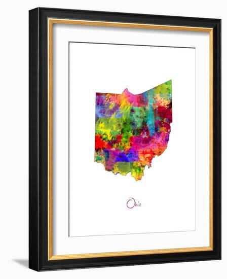 Ohio Map-Michael Tompsett-Framed Premium Giclee Print