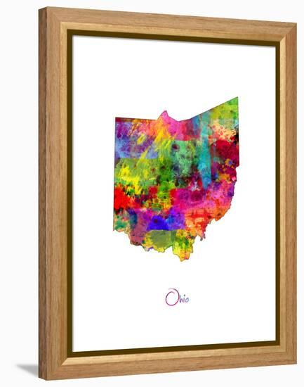 Ohio Map-Michael Tompsett-Framed Stretched Canvas