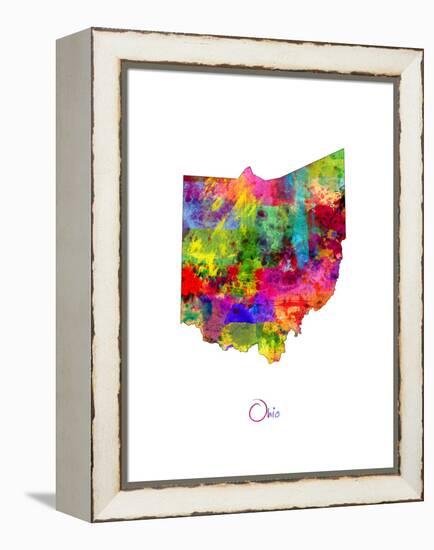 Ohio Map-Michael Tompsett-Framed Stretched Canvas