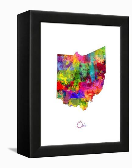 Ohio Map-Michael Tompsett-Framed Stretched Canvas