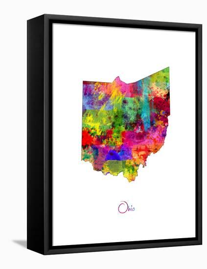 Ohio Map-Michael Tompsett-Framed Stretched Canvas