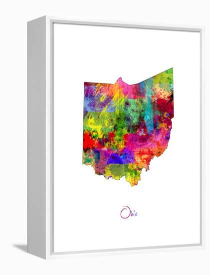 Ohio Map-Michael Tompsett-Framed Stretched Canvas