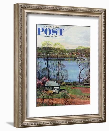 "Ohio River in April," Saturday Evening Post Cover, April 15, 1961-John Clymer-Framed Giclee Print