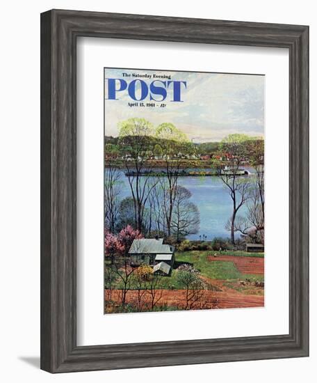 "Ohio River in April," Saturday Evening Post Cover, April 15, 1961-John Clymer-Framed Giclee Print
