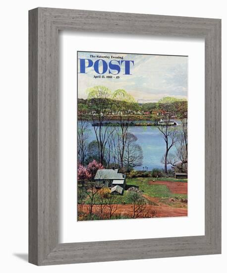 "Ohio River in April," Saturday Evening Post Cover, April 15, 1961-John Clymer-Framed Giclee Print