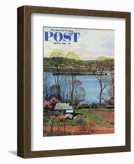 "Ohio River in April," Saturday Evening Post Cover, April 15, 1961-John Clymer-Framed Giclee Print