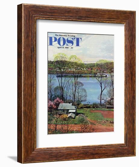 "Ohio River in April," Saturday Evening Post Cover, April 15, 1961-John Clymer-Framed Giclee Print