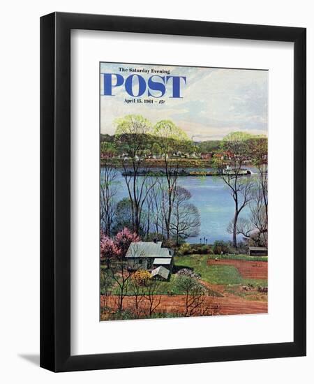 "Ohio River in April," Saturday Evening Post Cover, April 15, 1961-John Clymer-Framed Giclee Print